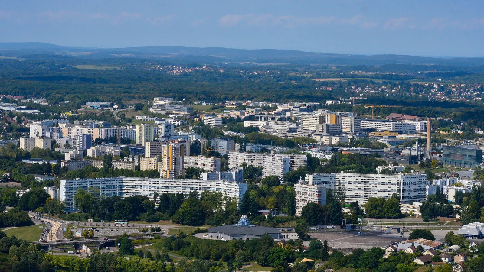 Vue générale du quartier de Planoise, à l'ouest de Besançon